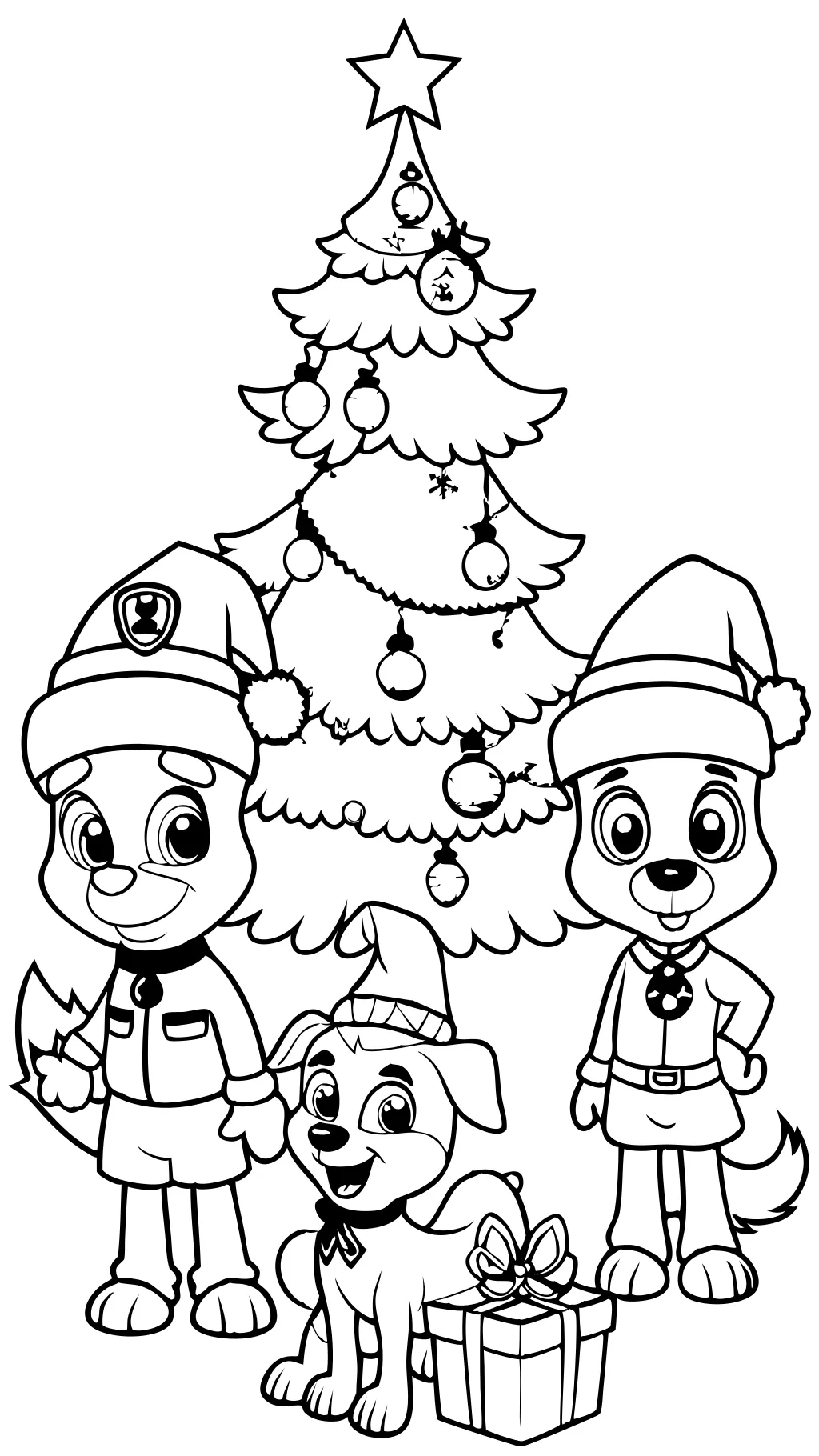 paw patrol christmas coloring page